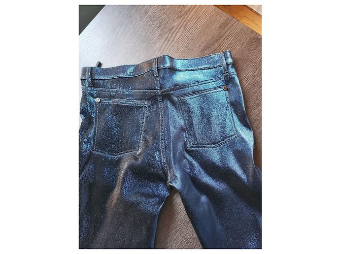Pantalones chanel Metálico Azul oscuro - vista 6