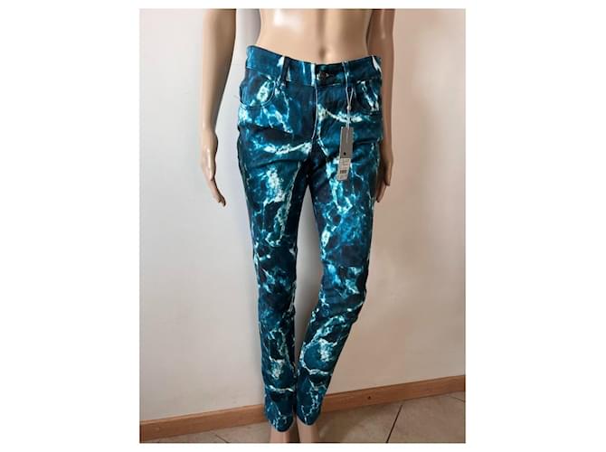 Pantalone Samsoe & Samsoe Debra Stampa Marmorizzata Blu - vista 2