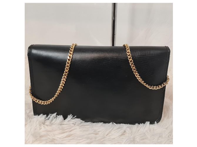 Borsa Christian Dior in pelle nera con logo CD Nero - vista 2