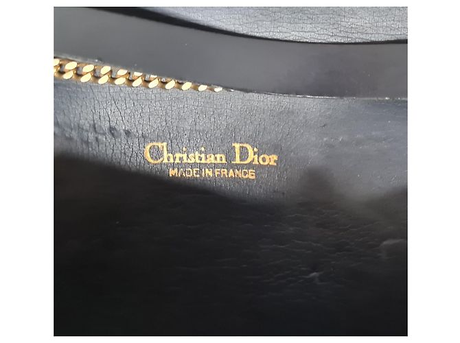 Borsa Christian Dior in pelle nera con logo CD Nero - vista 5