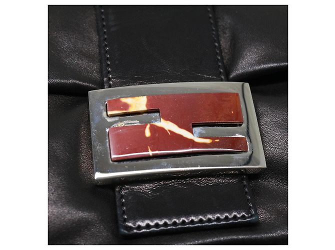 FENDI Borsa A Tracolla Mamma Baguette Pelle Nera Auth bs2909 - vista 18