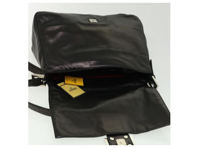 FENDI Borsa A Tracolla Mamma Baguette Pelle Nera Auth bs2909 - vista 20