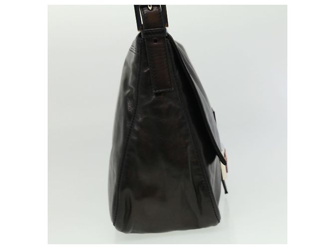 FENDI Borsa A Tracolla Mamma Baguette Pelle Nera Auth bs2909 - vista 4