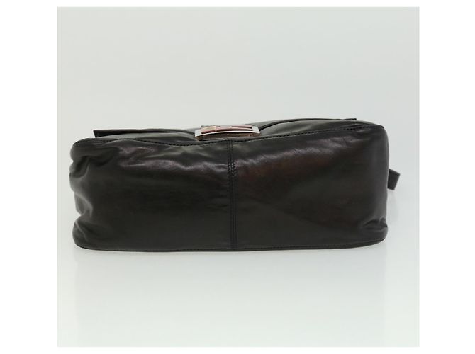 FENDI Borsa A Tracolla Mamma Baguette Pelle Nera Auth bs2909 - vista 5