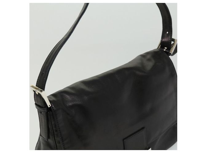 FENDI Borsa A Tracolla Mamma Baguette Pelle Nera Auth bs2909 - vista 6