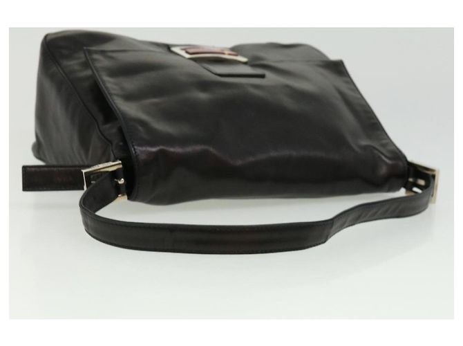 FENDI Borsa A Tracolla Mamma Baguette Pelle Nera Auth bs2909 - vista 7
