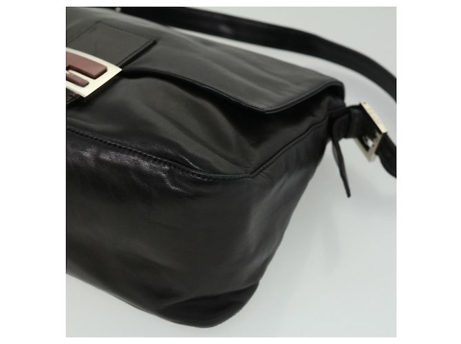 FENDI Borsa A Tracolla Mamma Baguette Pelle Nera Auth bs2909 - vista 9