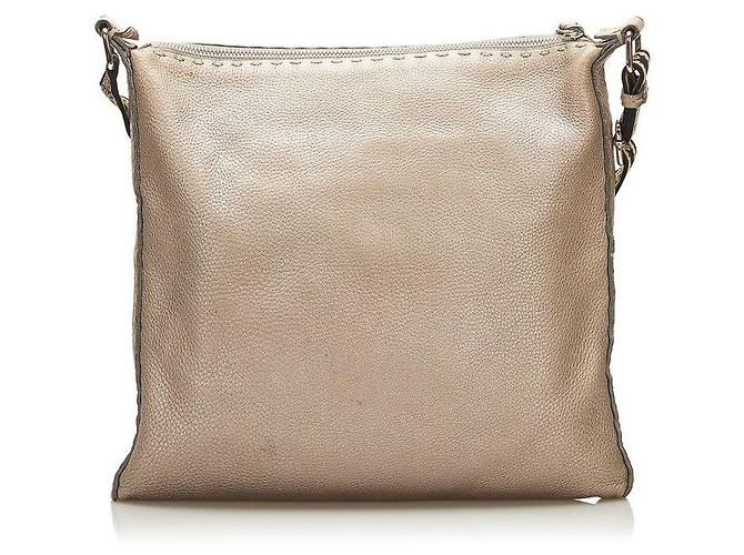 Fendi Selleria Borsa a tracolla con zip argento - vista 3