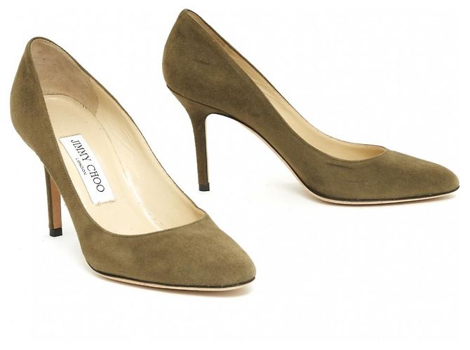 Jimmy Choo Esme Pumps Khaki Hellgrün Hirschleder - Ansicht 3