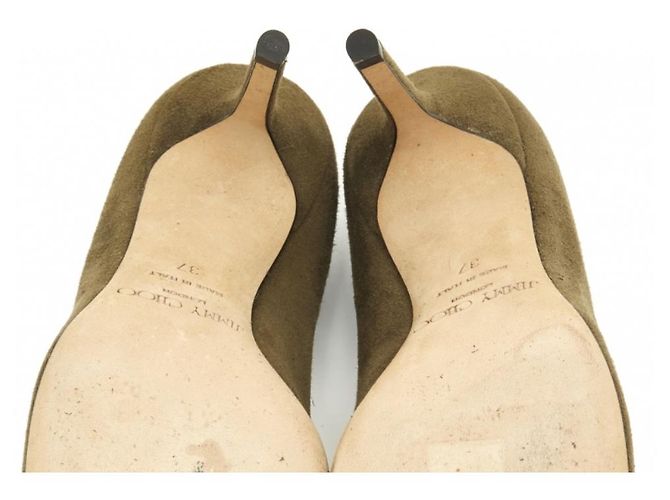 Jimmy Choo Esme Pumps Khaki Hellgrün Hirschleder - Ansicht 4