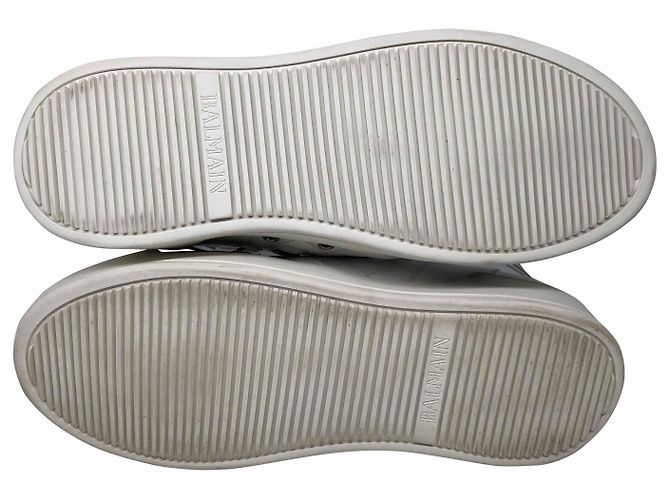 Balmain Hi-top sneakers in white leather - view 5