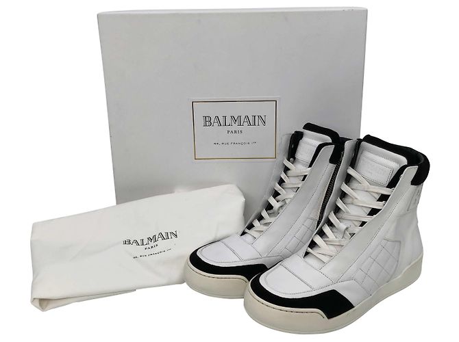 Balmain Hi-top sneakers in white leather - view 7