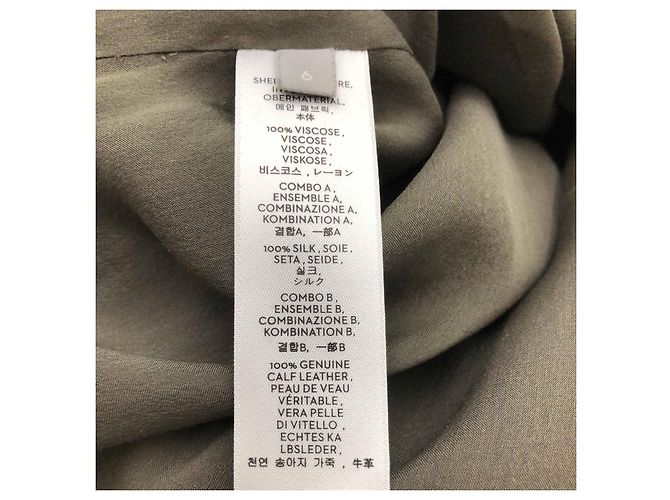 Robe tunique Reed Krakoff en soie et satin bronze avec ceinture en cuir - vue 5
