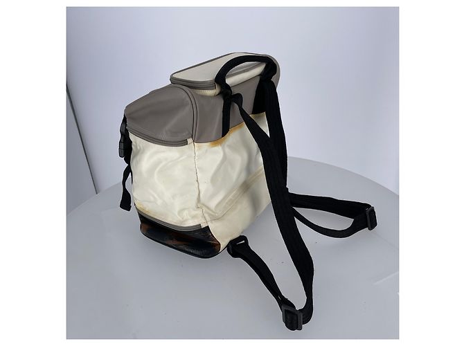 Chanel Zaino in nylon beige - vista 5