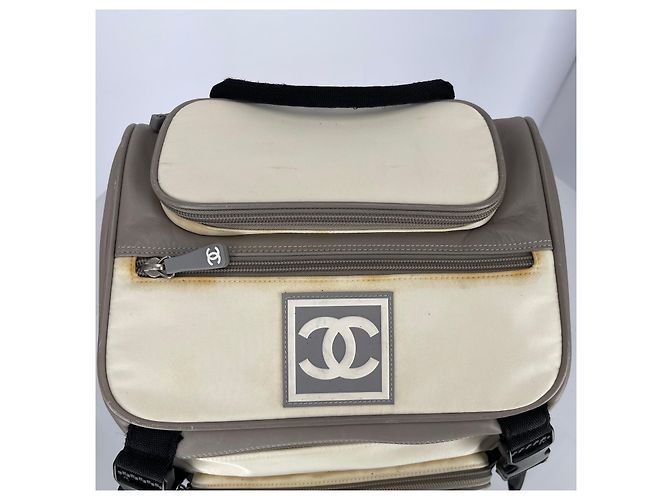Chanel Zaino in nylon beige - vista 7