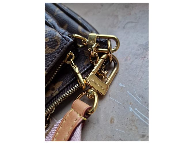 Louis Vuitton Multipochette Handtasche Braun Leder - Ansicht 6