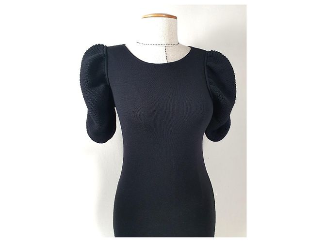 Fendi Kleid aus Merinowolle Schwarz - Ansicht 2