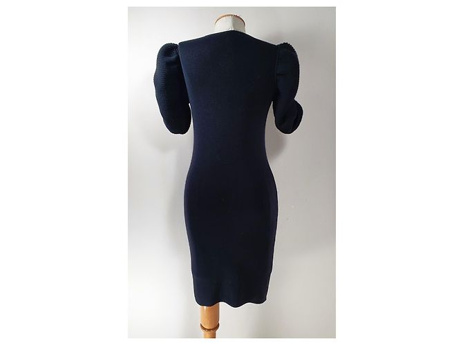Fendi Kleid aus Merinowolle Schwarz - Ansicht 4