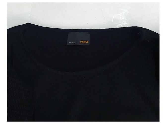 Fendi Kleid aus Merinowolle Schwarz - Ansicht 6