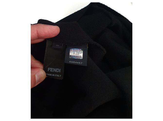 Fendi Kleid aus Merinowolle Schwarz - Ansicht 7