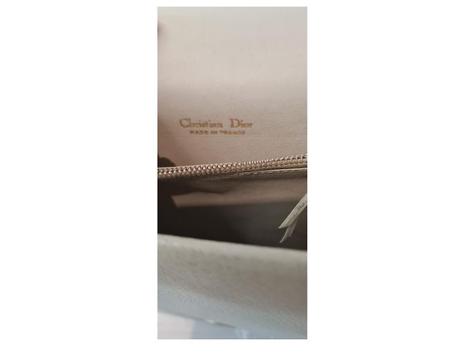 Borsa a mano Christian Dior in pelle crema Crudo - vista 6