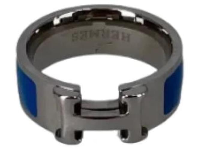 Bague Acier Inoxydable Noir Et Bleu