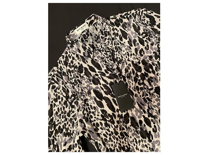 Camicia Yves Saint Laurent in seta nera Nero - vista 2