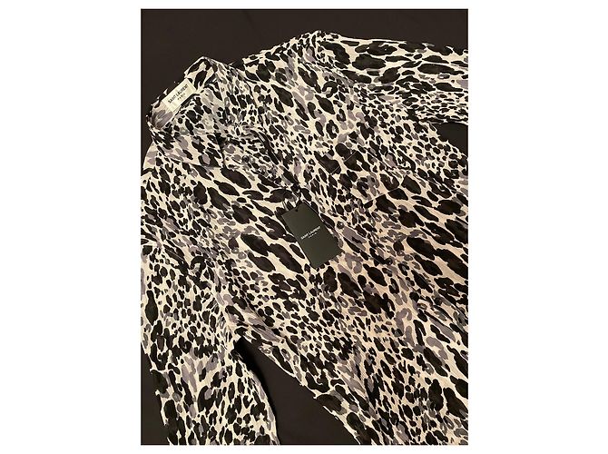 Camicia Yves Saint Laurent in seta nera Nero - vista 3