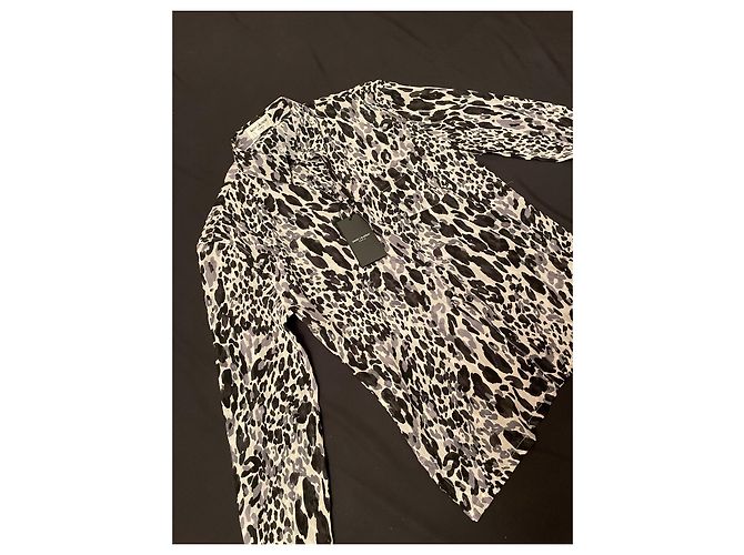 Camicia Yves Saint Laurent in seta nera Nero - vista 4