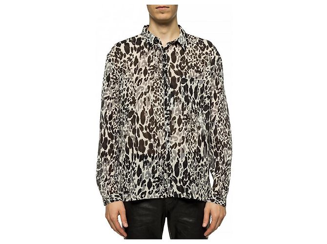 Camicia Yves Saint Laurent in seta nera Nero - vista 6