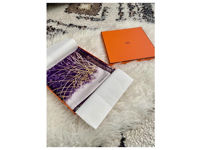 Hermès Bufanda cuadrada HERMES ''Bengal upperr'' ( raro ) Púrpura - vista 4