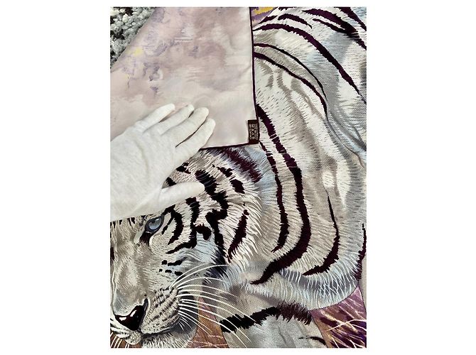 Hermès Bufanda cuadrada HERMES ''Bengal upperr'' ( raro ) Púrpura - vista 5