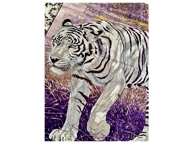 Hermès Bufanda cuadrada HERMES ''Bengal upperr'' ( raro ) Púrpura - vista 7