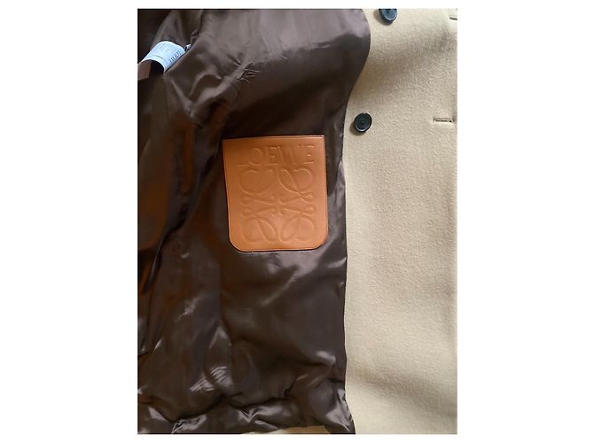 Loewe Beige wool coat with shearling - view 3