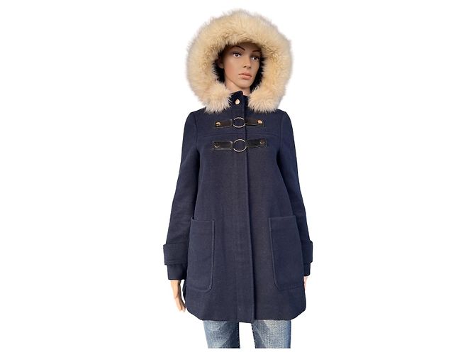Abrigo azul Topshop con capucha - vista 2