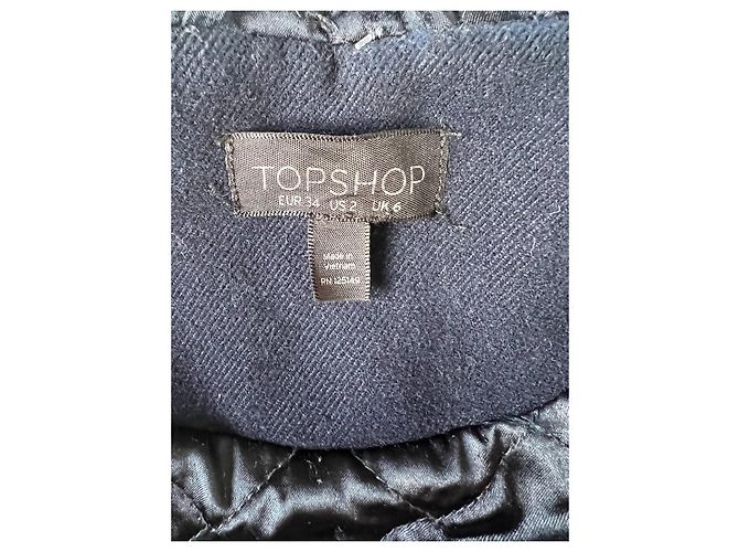 Abrigo azul Topshop con capucha - vista 7