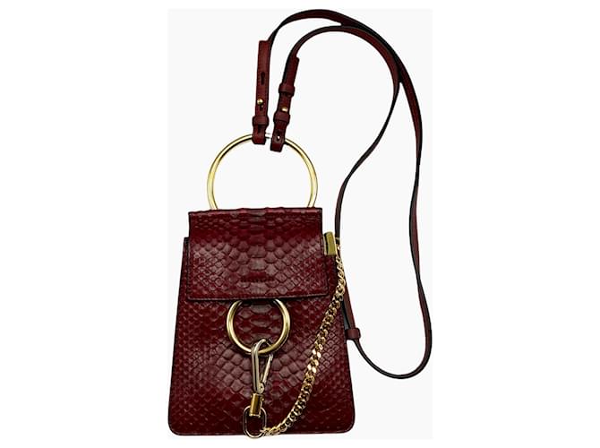 CHLOÉ Borse Faye Pelli esotiche Rosso - vista 3