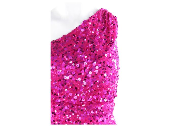 Aidan Mattox Paillettenkleid mit einer Schulter Pink - Ansicht 4
