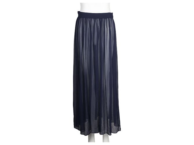 Vionnet Gonna midi semitrasparente blu navy - vista 2