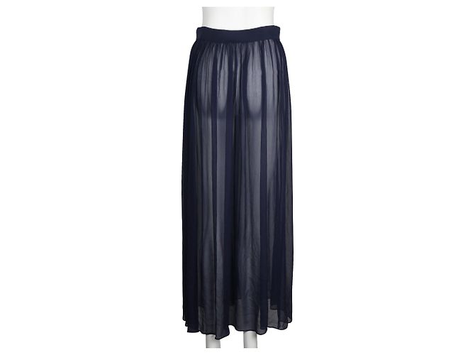 Vionnet Gonna midi semitrasparente blu navy - vista 3