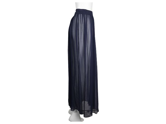 Vionnet Gonna midi semitrasparente blu navy - vista 4
