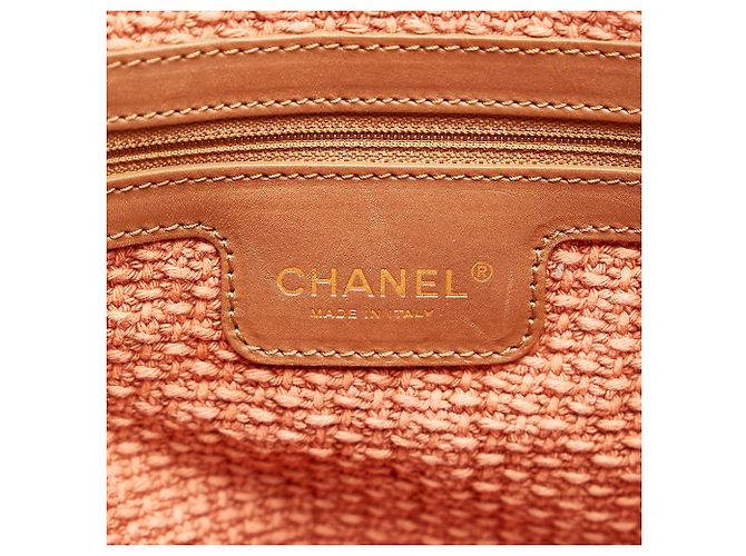 Chanel Brown Mademoiselle Lock Strohtasche Braun Beige - Ansicht 6