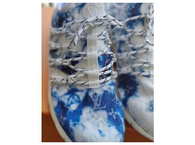 Esaurito Sneakers louis vuitton fastlane denim monogram nuova taglia 40,5 / 41 Neuve Bianco - vista 2