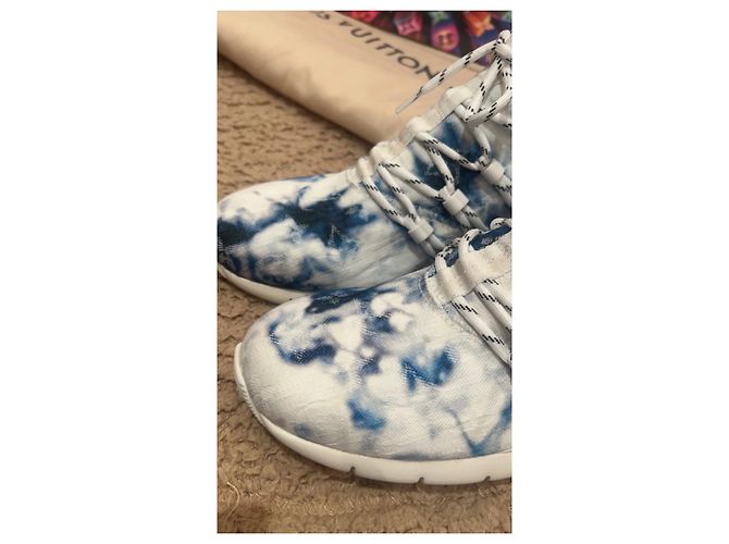 Esaurito Sneakers louis vuitton fastlane denim monogram nuova taglia 40,5 / 41 Neuve Bianco - vista 3