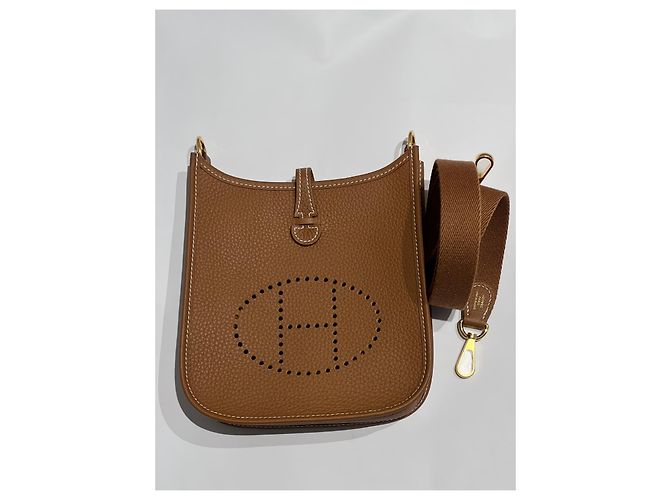 Evelyne Hermès Handtaschen Braun Gelb Gold hardware - Ansicht 3