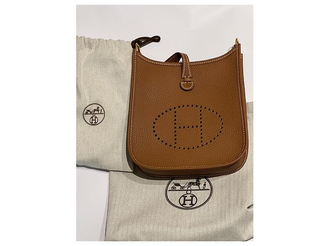 Evelyne Hermès Handtaschen Braun Gelb Gold hardware - Ansicht 4