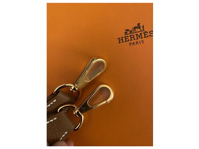 Evelyne Hermès Handtaschen Braun Gelb Gold hardware - Ansicht 7