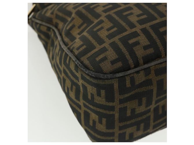 FENDI Zucca Borsa a tracolla in tela Marrone Nero Auth yk5431B - vista 17