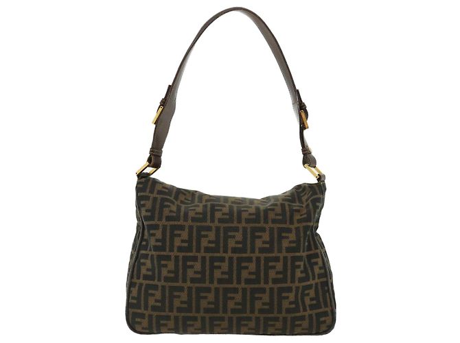 FENDI Zucca Borsa a tracolla in tela Marrone Nero Auth yk5431B - vista 2