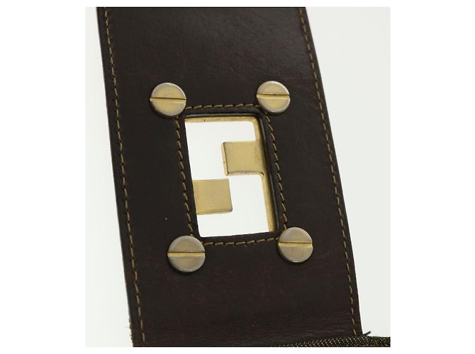 FENDI Zucca Borsa a tracolla in tela Marrone Nero Auth yk5431B - vista 20